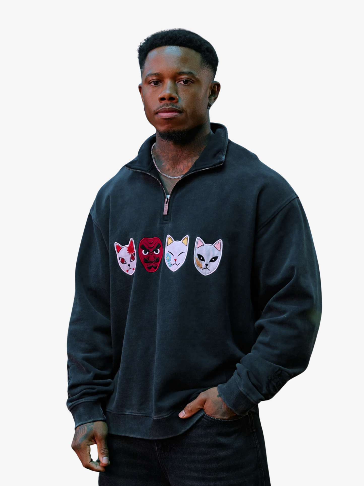 YoungLA BUZO DEMON SLAYER WARDING MASKS - QUARTER ZIP