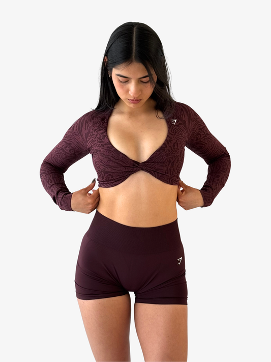 Gymshark Crop Top Adapt Animal Manga Larga