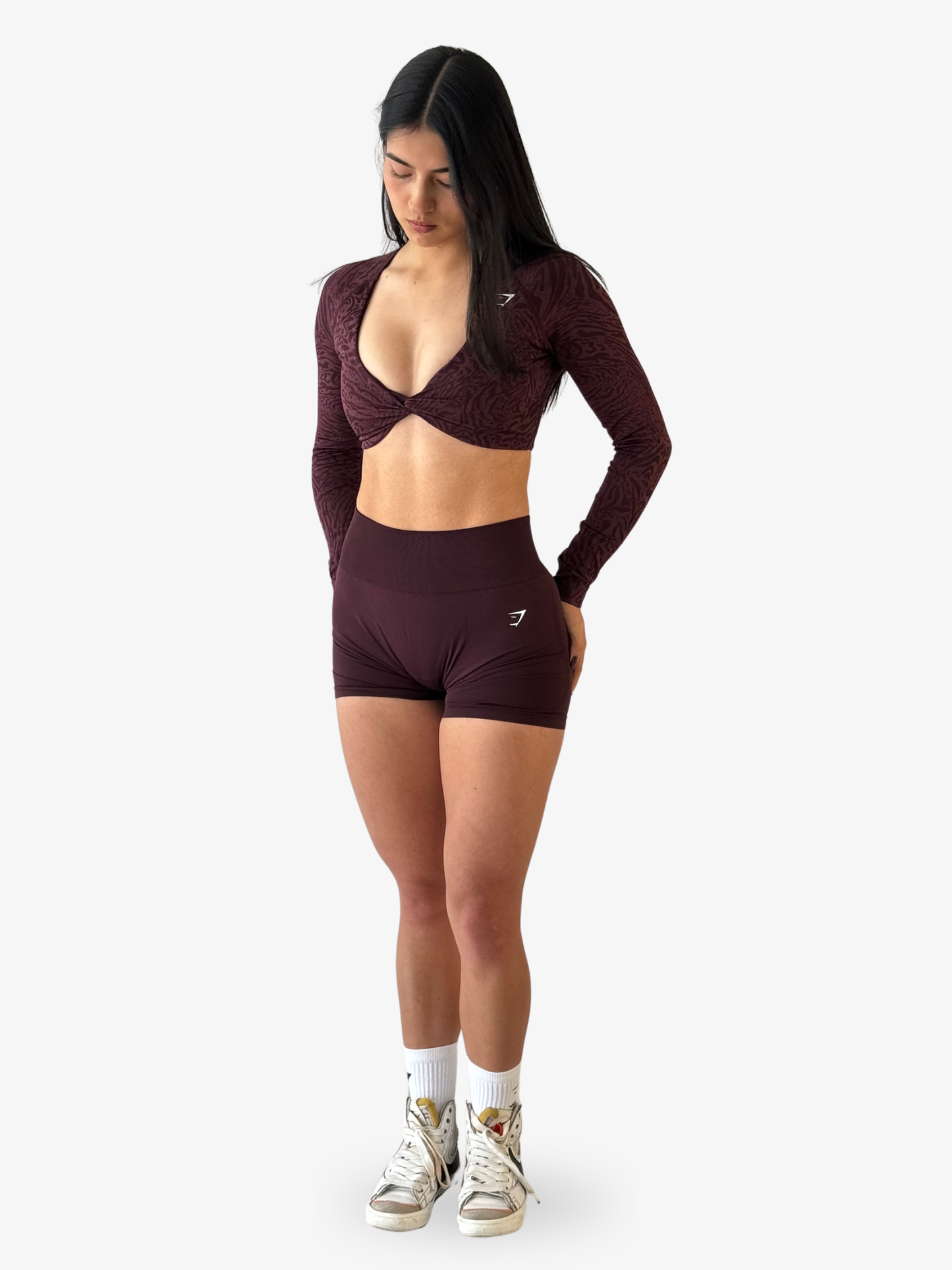 Gymshark Crop Top Adapt Animal Manga Larga
