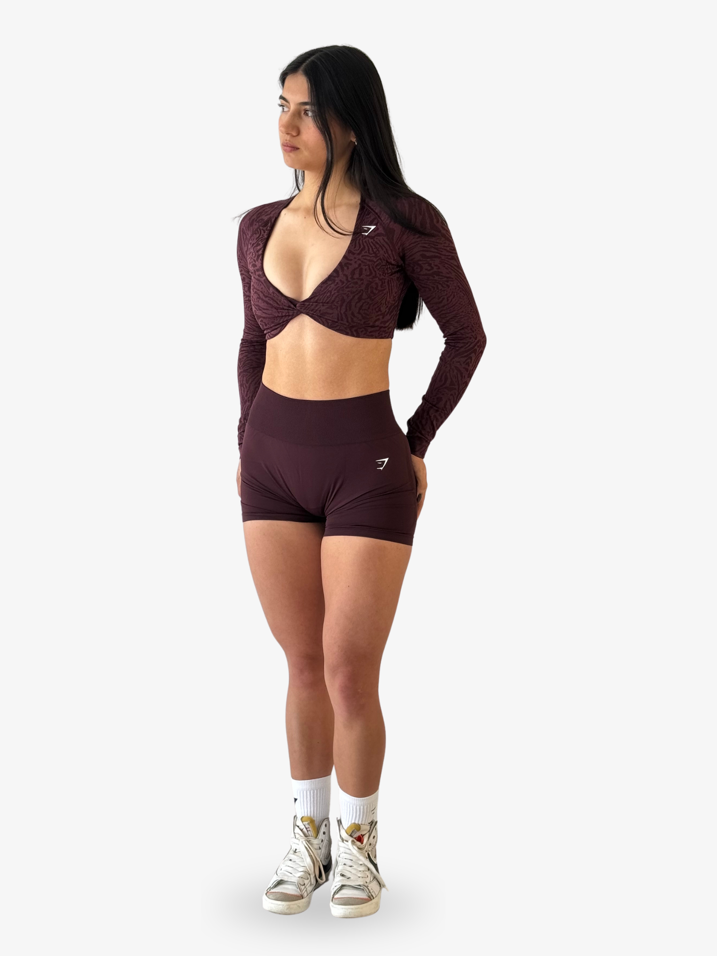 Gymshark Crop Top Adapt Animal Manga Larga