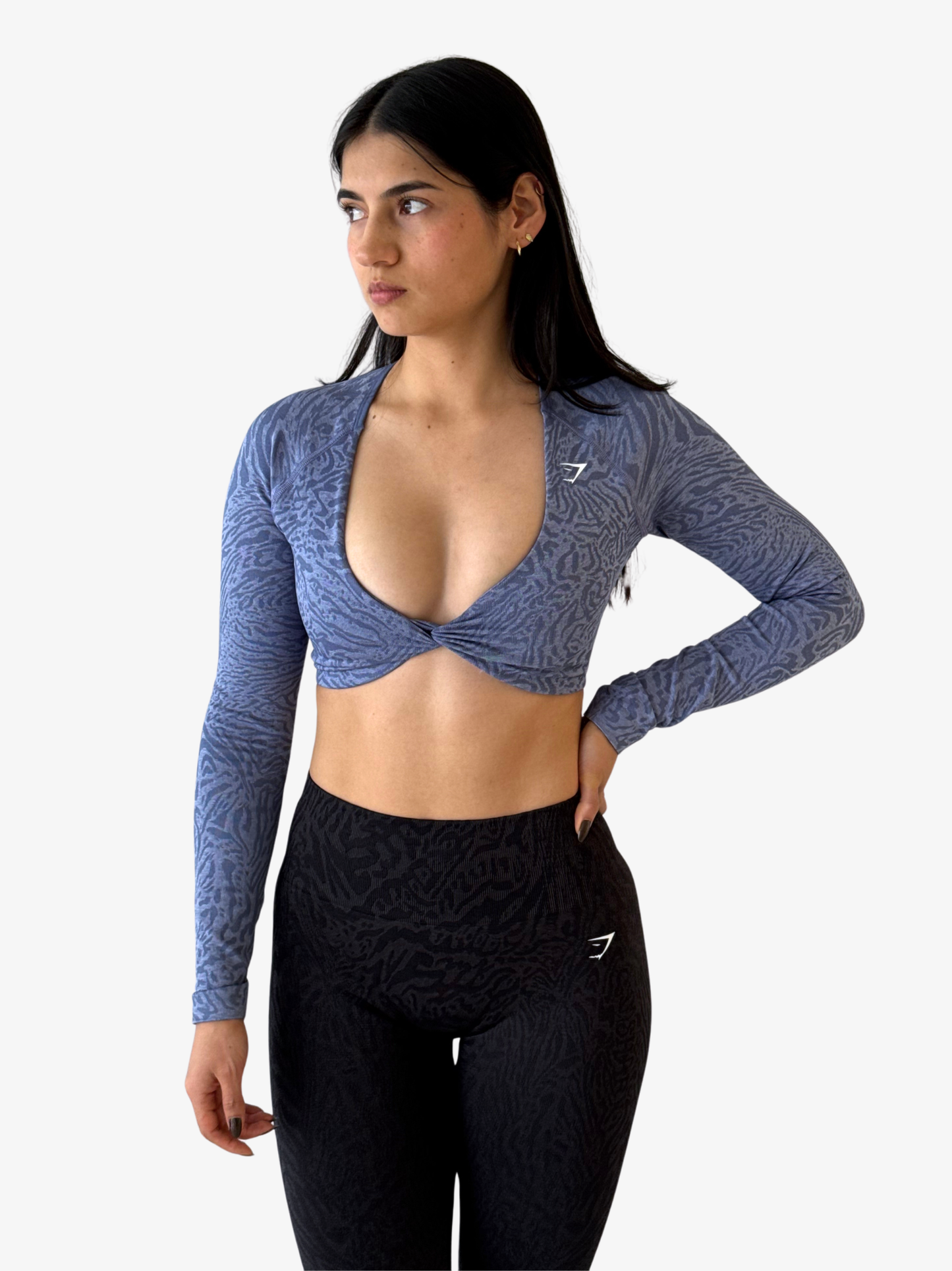 Gymshark Crop Top Adapt Animal Manga Larga